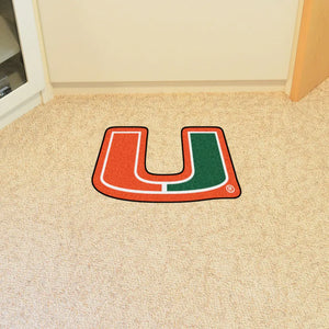 University of Miami U Mascot Mat - 40’’ x 26.3’’ - College Mascot Matt