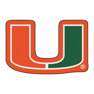 University of Miami U Mascot Mat - 40’’ x 26.3’’ - College Mascot Matt