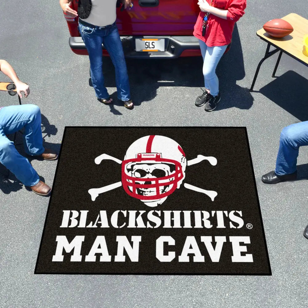 University of Nebraska ’Blackshirts’ Man Cave Tailgater Mat - 59.5’’ x 94.5’’ - College Tailgater Mat