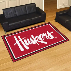 University of Nebraska - Huskers Plush Rug  College Area Rug - Fan Rugs