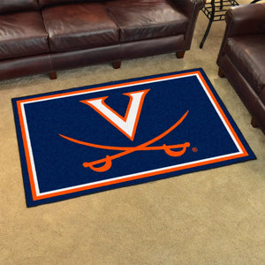 University of Virginia Plush Rug - 4’x6’ (44’’x71’’) - College Area Rug