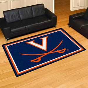 University of Virginia Plush Rug - 5’x8’ (59.5’’x88’’) - College Area Rug