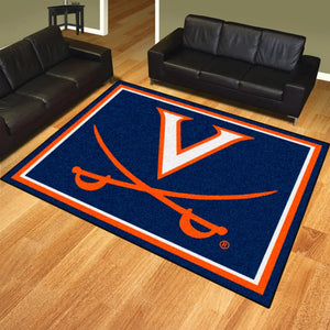 University of Virginia Plush Rug - 8’x10’ (87’’x117’’) - College Area Rug