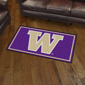 University of Washington Plush Rug  College Area Rug - Fan Rugs