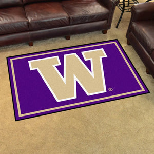 University of Washington Plush Rug  College Area Rug - Fan Rugs