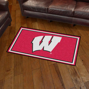 University of Wisconsin Plush Rug  College Area Rug - Fan Rugs