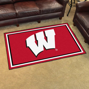 University of Wisconsin Plush Rug  College Area Rug - Fan Rugs