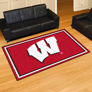 University of Wisconsin Plush Rug  College Area Rug - Fan Rugs