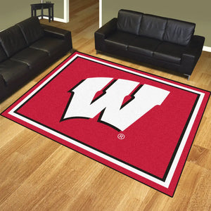 University of Wisconsin Plush Rug  College Area Rug - Fan Rugs