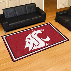 Washington State University Plush Rug - 5’x8’ (59.5’’x88’’) - College Area Rug