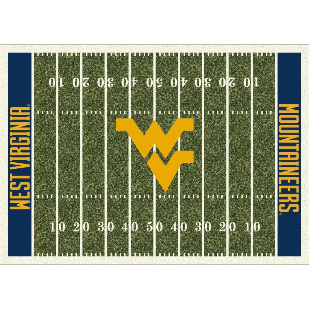 West Virginia University Football Field Rug - College Area Rug