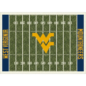 West Virginia University Football Field Rug - College Area Rug