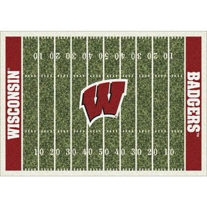 Wisconsin University Football Field Rug  College Area Rug - Fan Rugs