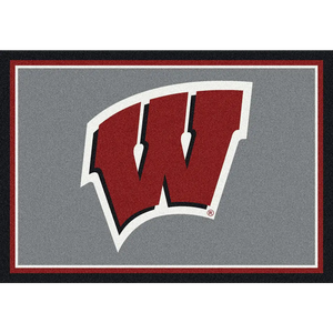 Wisconsin University Team Spirit Rug  College Area Rug - Fan Rugs