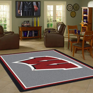 Wisconsin University Team Spirit Rug  College Area Rug - Fan Rugs