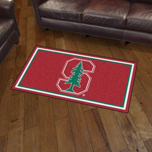 Stanford University Plush Rug - Color Logo  College Area Rug - Fan Rugs
