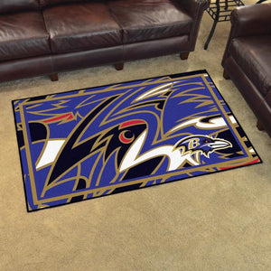 Baltimore Ravens X-Fit 4x6 Plush Rug  NFL Area Rug - Fan Rugs
