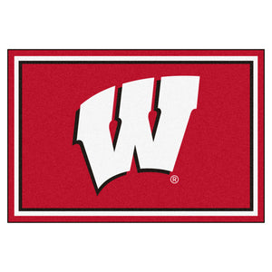 University of Wisconsin Plush Rug  College Area Rug - Fan Rugs