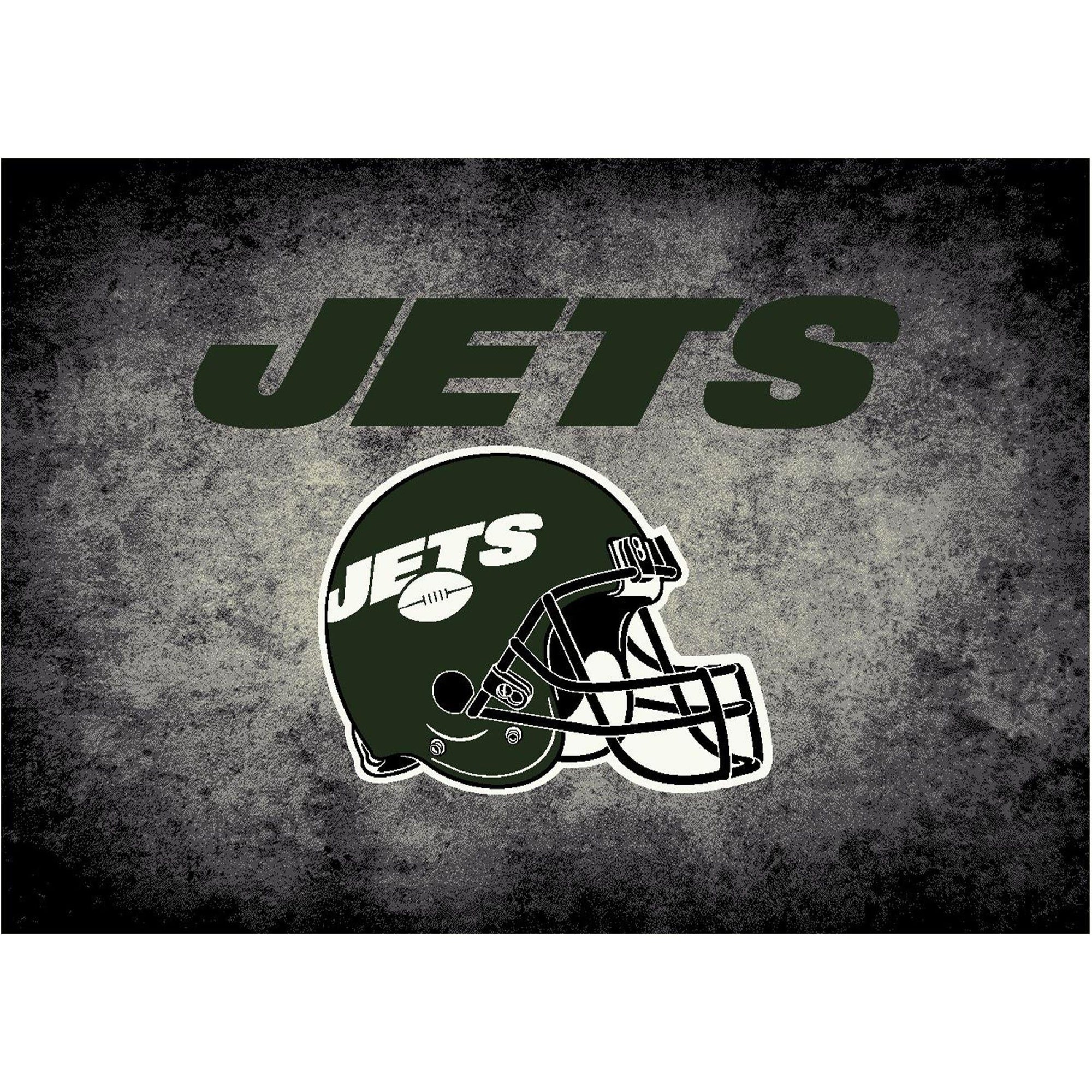 New York Jets NFL Team Distressed Rug