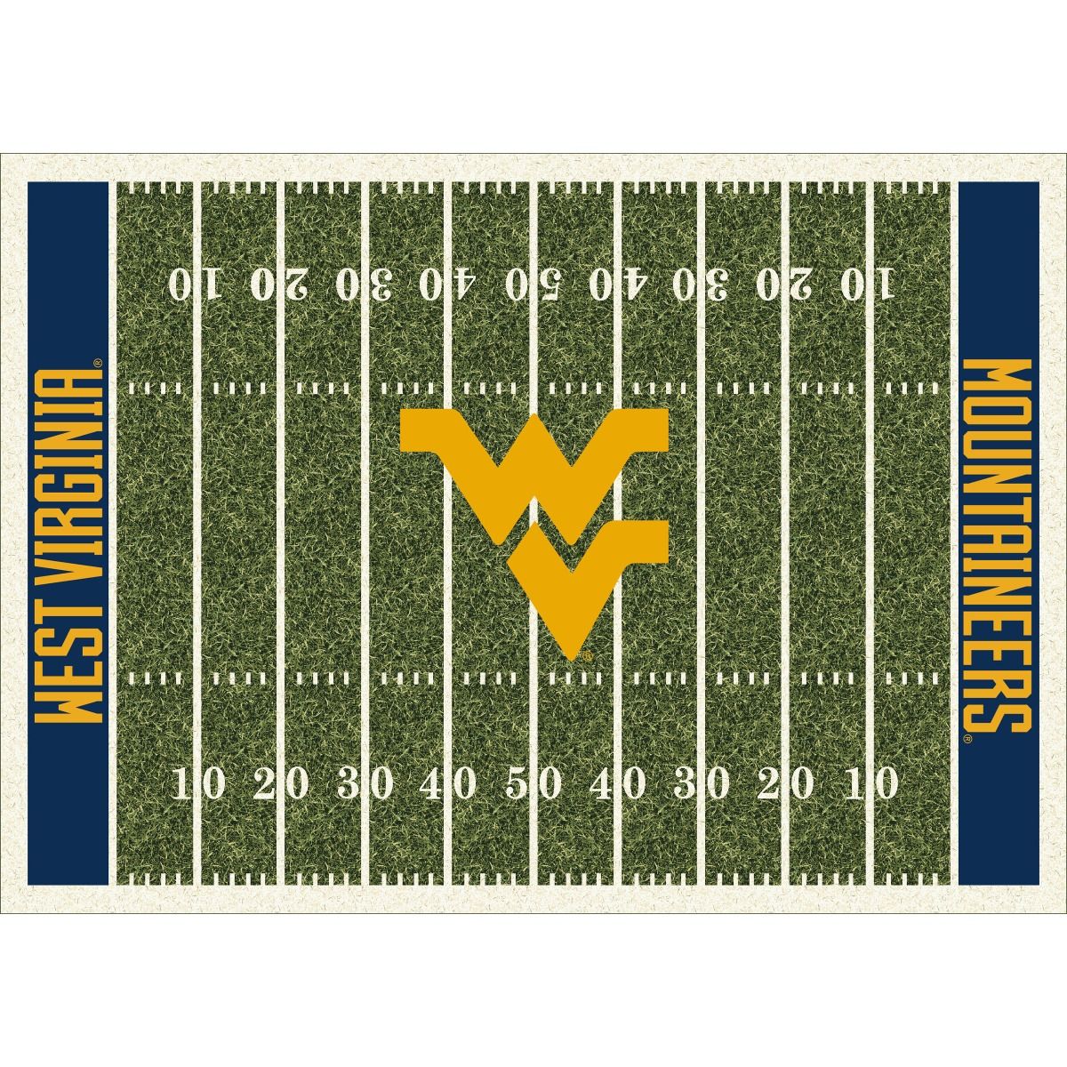West Virginia University Football Field Rug