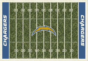 Los Angeles Chargers NFL Football Field Rug  NFL Area Rug - Fan Rugs