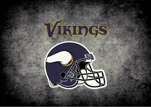 Minnesota Vikings NFL Team Distressed Rug  NFL Area Rug - Fan Rugs