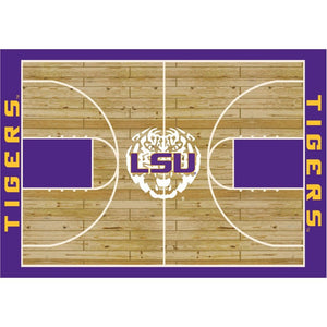 LSU University Basketball Court Rug