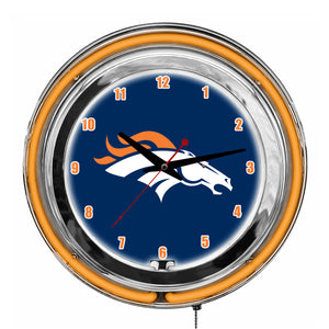 Denver Broncos 14in Neon Clock