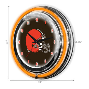 Cleveland Browns 14in Neon Clock