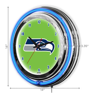 Seattle Seahawks 14in Neon Clock