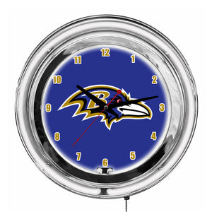 Baltimore Ravens 14in Neon Clock