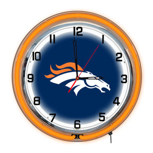 Denver Broncos 18in Neon Clock