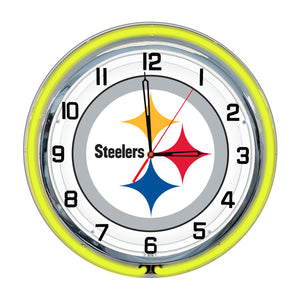 Pittsburgh Steelers 18in Neon Clock