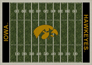 Iowa University Football Field Rug  College Area Rug - Fan Rugs