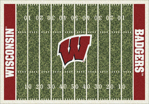 Wisconsin University Football Field Rug  College Area Rug - Fan Rugs