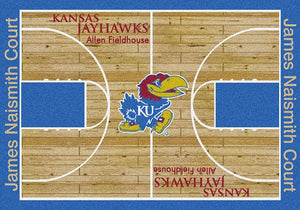 Kansas University Basketball Court Rug  College Area Rug - Fan Rugs