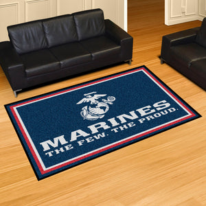 U.S. Marines Blue Logo Ultra Plush Area Rug  NFL Area Rug - Fan Rugs