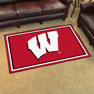 University of Wisconsin Plush Rug  College Area Rug - Fan Rugs