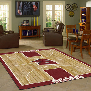 Wisconsin University Basketball Court Rug  College Area Rug - Fan Rugs