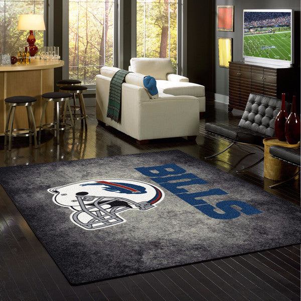 Buffalo Bills NFL Team Distressed Rug  NFL Area Rug - Fan Rugs