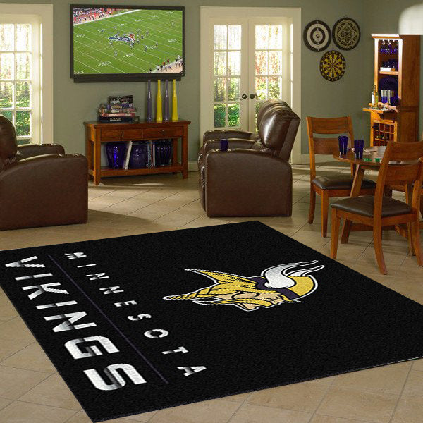 30.15 x 36 Purple & Yellow NFL Minnesota Vikings Mascot Logo Area Rug