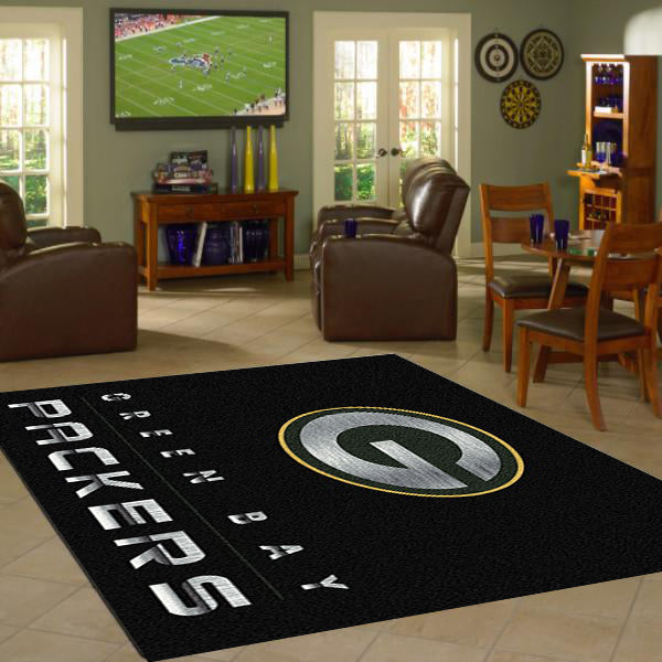 Green Bay Packers Chrome Area Rug  NFL Area Rug - Fan Rugs