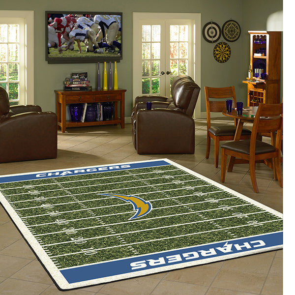 Los Angeles Chargers NFL Football Field Rug  NFL Area Rug - Fan Rugs