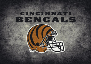 Cincinnati Bengals NFL Team Distressed Rug  NFL Area Rug - Fan Rugs