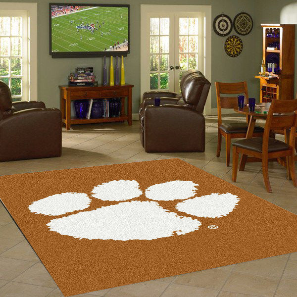 Clemson University Mascot Mat - Paw Print Logo - Floor Rug - Area Rug