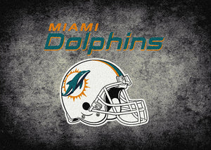 Miami Dolphins NFL Team Distressed Rug  NFL Area Rug - Fan Rugs