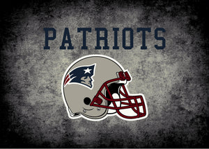 New England Patriots NFL Team Distressed Rug  NFL Area Rug - Fan Rugs