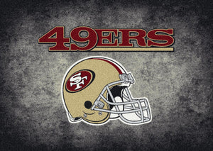 San Francisco 49ers NFL Team Distressed Rug  NFL Area Rug - Fan Rugs